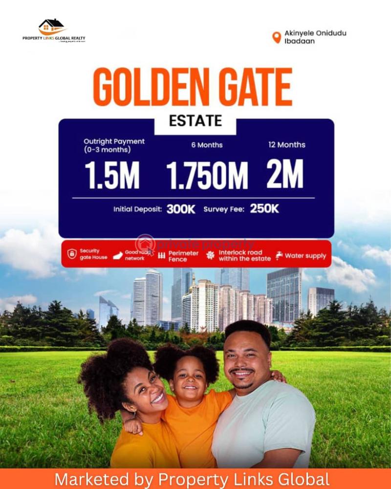 Residential Land For Sale Golden Gate Estate Onidudu Akinleye Close To Moniya Train Station Ibadan Oyo - 1