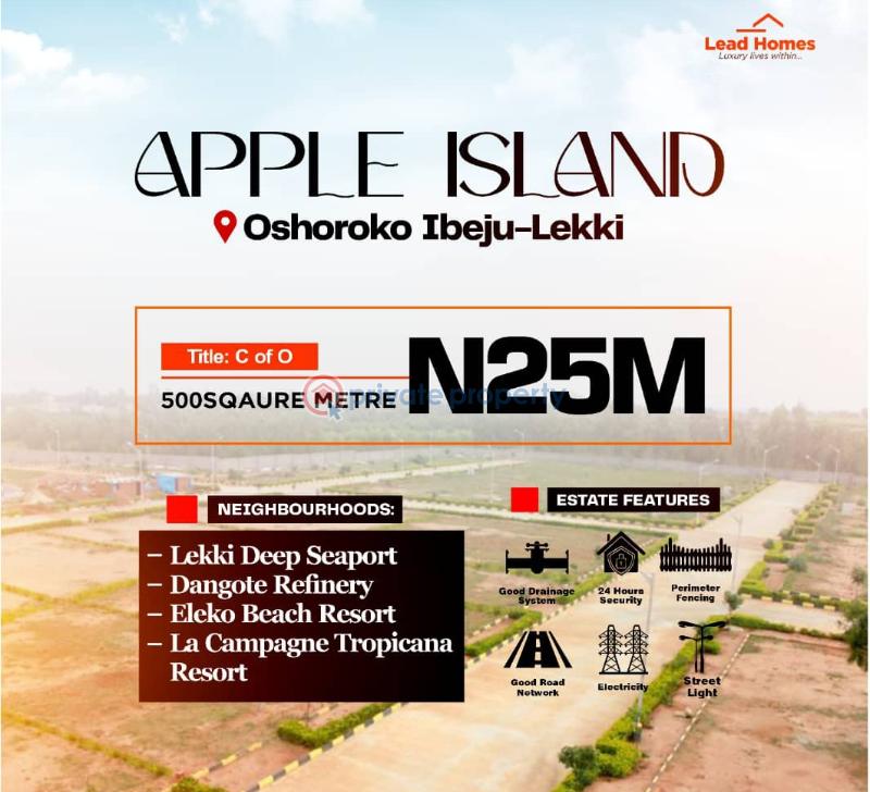 Residential Land For Sale Apple Island Estate With C Of O Located At Oshoroko Ibeju-Lekki Lagos - 1