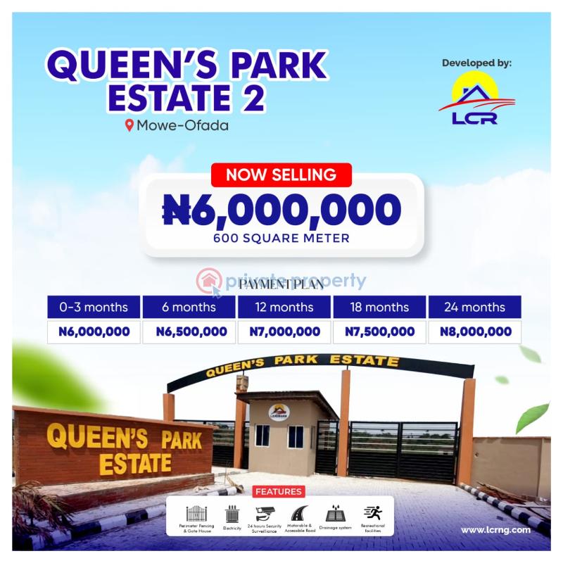 Land For Sale Queen's Park Estate 2, Mowe Ofada Mowe Ogun area  - 1