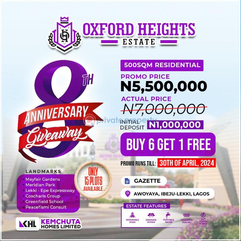 Residential Land For Sale Awoyaya Ibeju Lekki Oxford Heights Awoyaya Ajah Lagos - 0