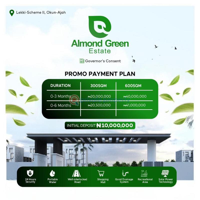 Land For Sale Almond Green Estate Lekki Scheme 11 Okun Ajah Abraham