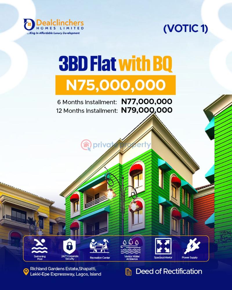 3 bedroom Block Of Flats For Sale Votic 1, Inside Richmond Estate, Shapatti, Alatise Ibeju-Lekki Lagos - 0