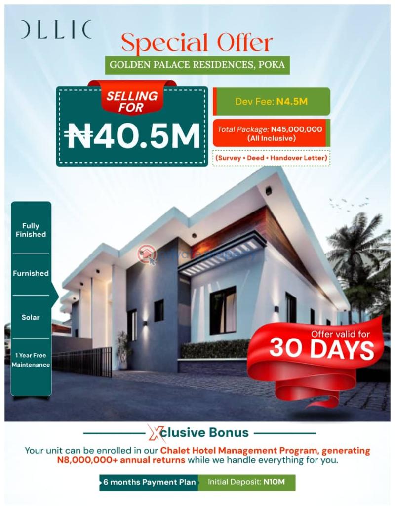 2 bedroom Bungalow For Sale Golden Palace Residences, Poka Epe Lagos - 0