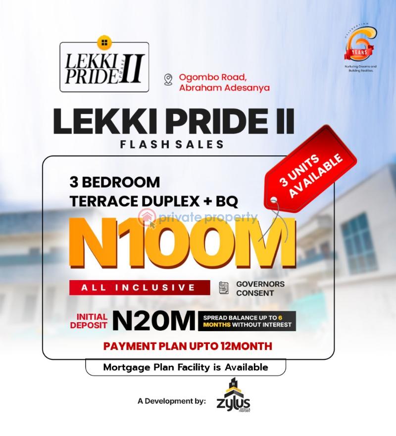 3 bedroom Terraced Duplex For Sale Lekki Pride 2,ogombo Road, Abraham Adesanya Ajah Lagos