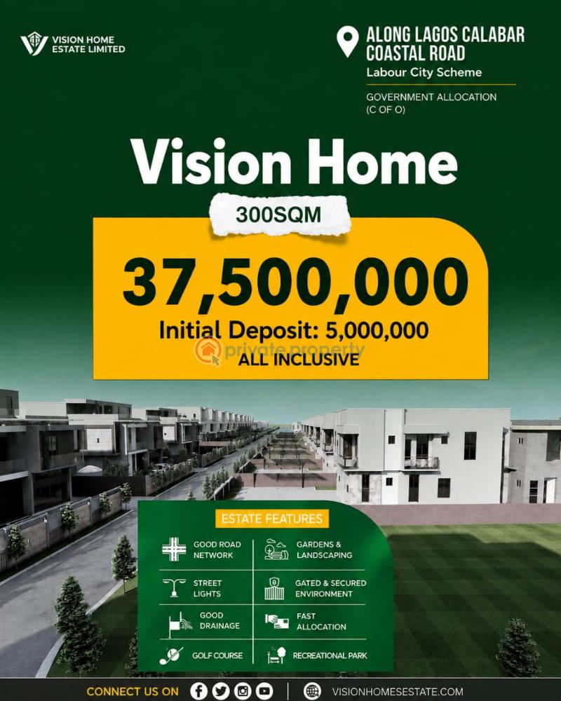Residential Land For Sale Vision Home, Along Lagos Calabar Coastal Road Orimedu Ibeju-Lekki Lagos - 1