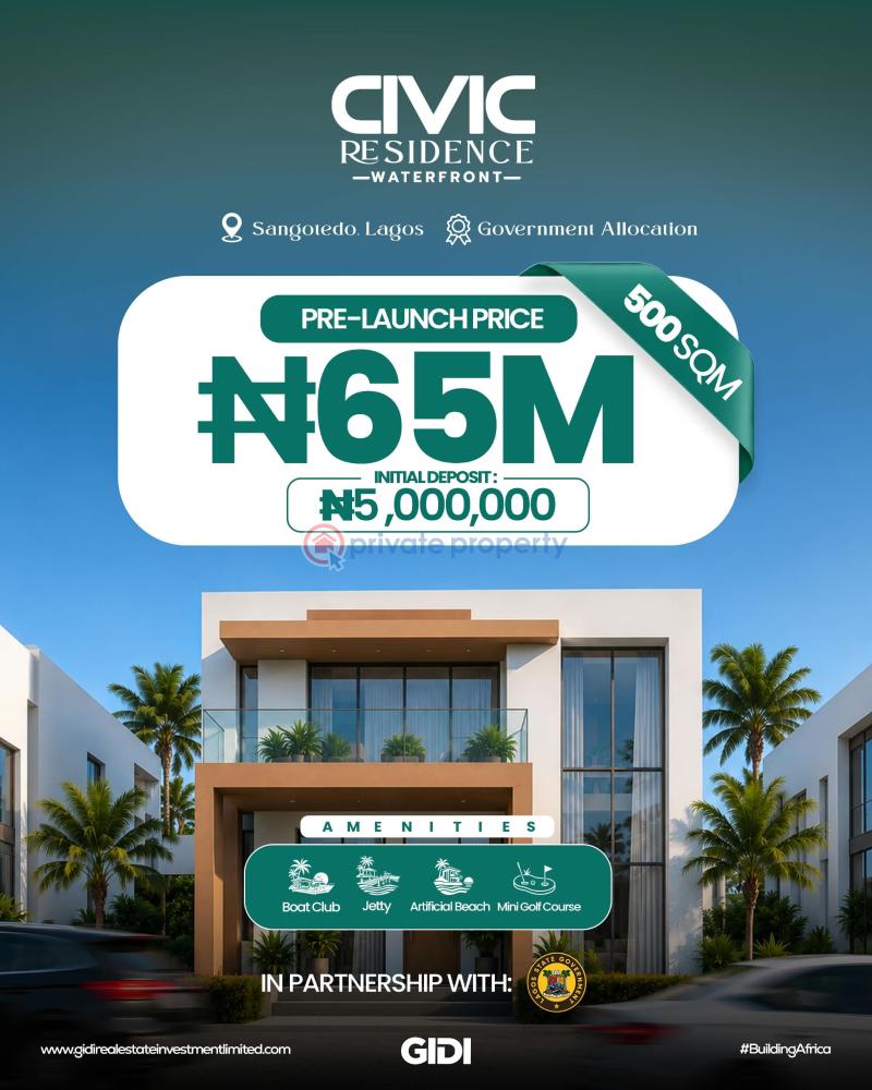 Mixed use Land For Sale Civic Residence Waterfront, Sangotedo Ajah Lagos - 4
