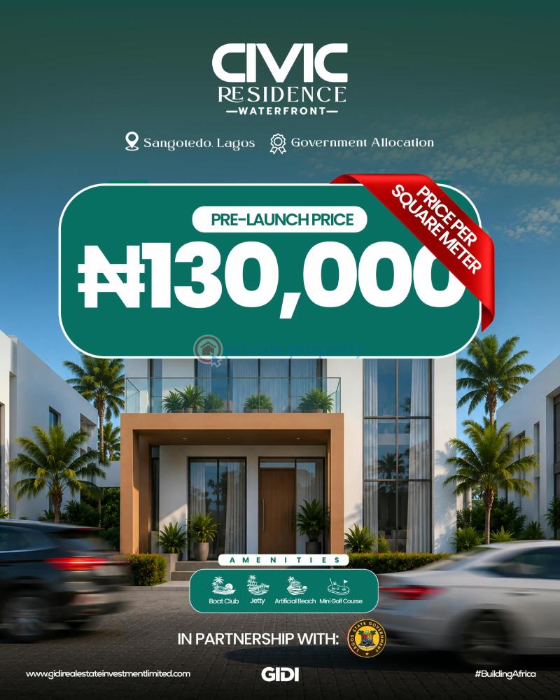 Mixed use Land For Sale Civic Residence Waterfront, Sangotedo Ajah Lagos - 11