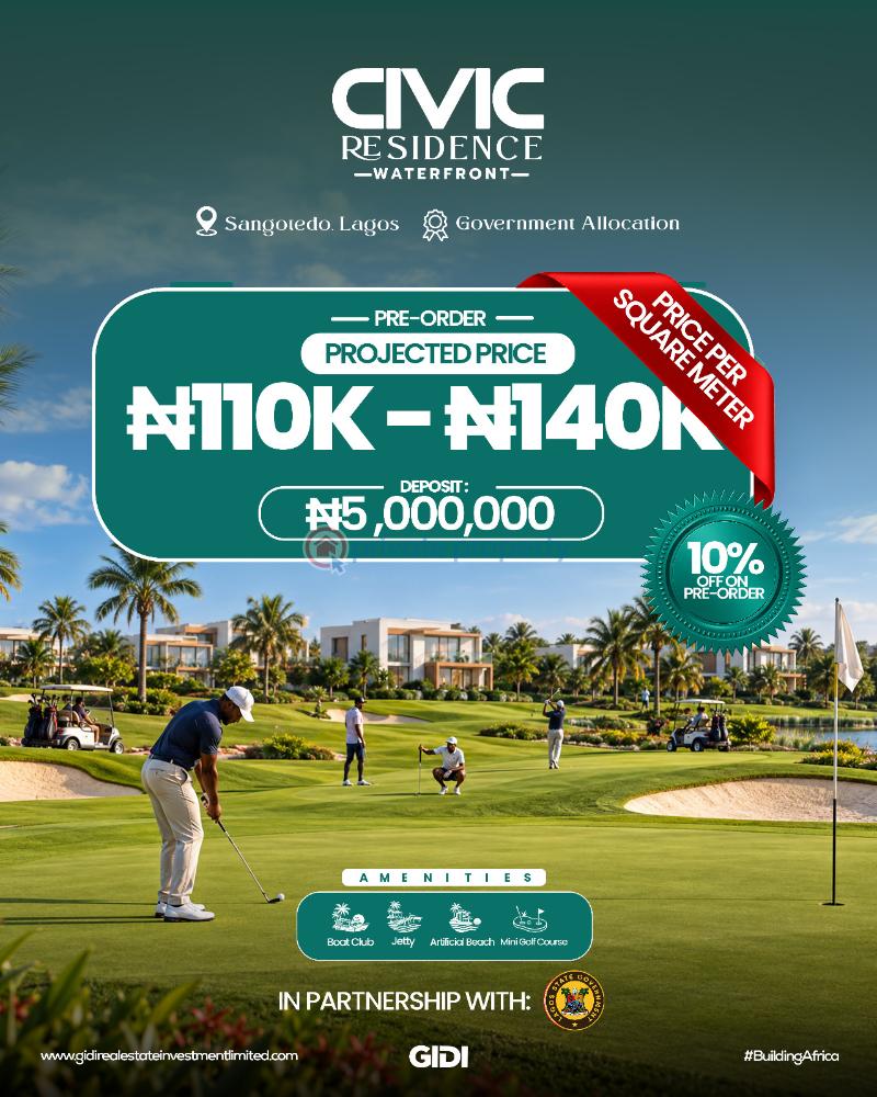 Mixed use Land For Sale Civic Residence Waterfront, Sangotedo Ajah Lagos - 2