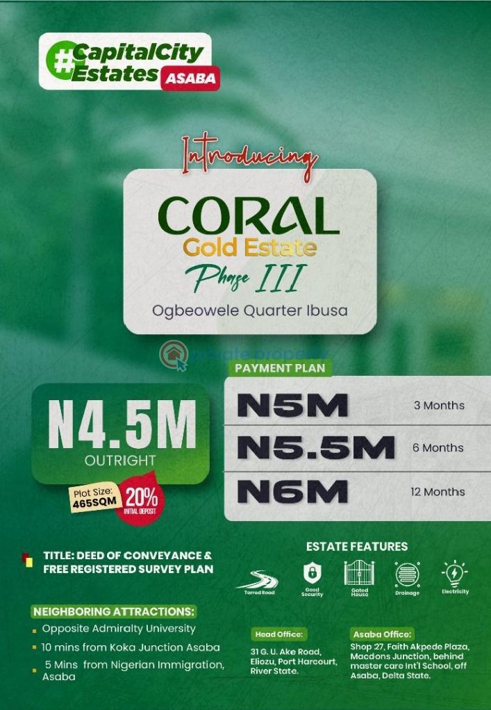Mixed use Land For Sale Asaba Delta