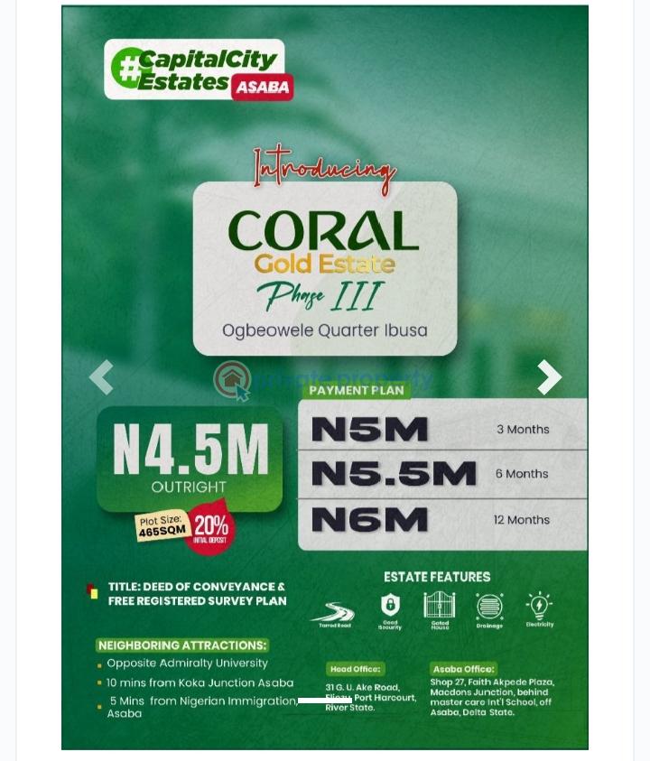 Mixed use Land For Sale Asaba Delta