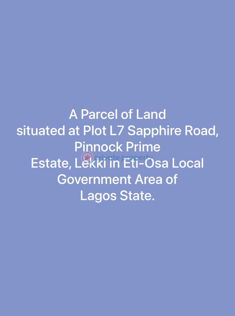 Residential Land For Sale Pinnock Prime Osapa Lekki Lagos