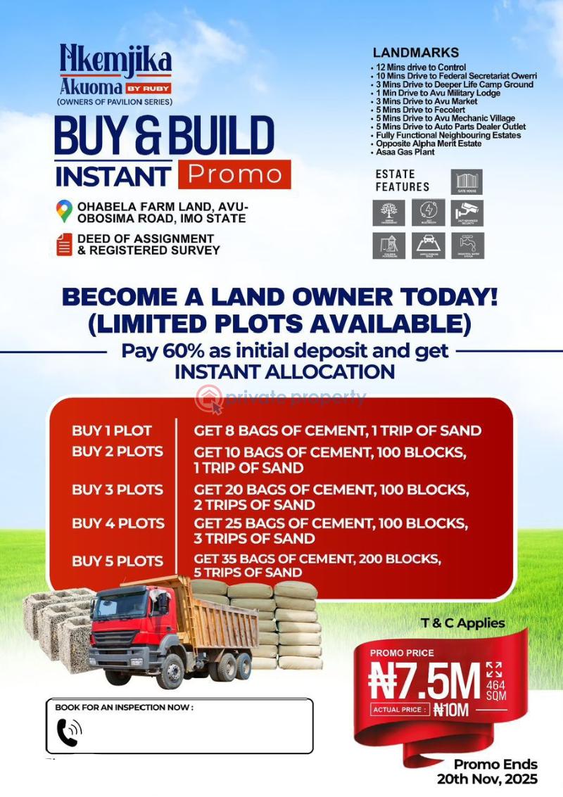 Avu-obosima land for sale - 3 Residential Land For Sale Avu Obosima Owerri Imo - 3