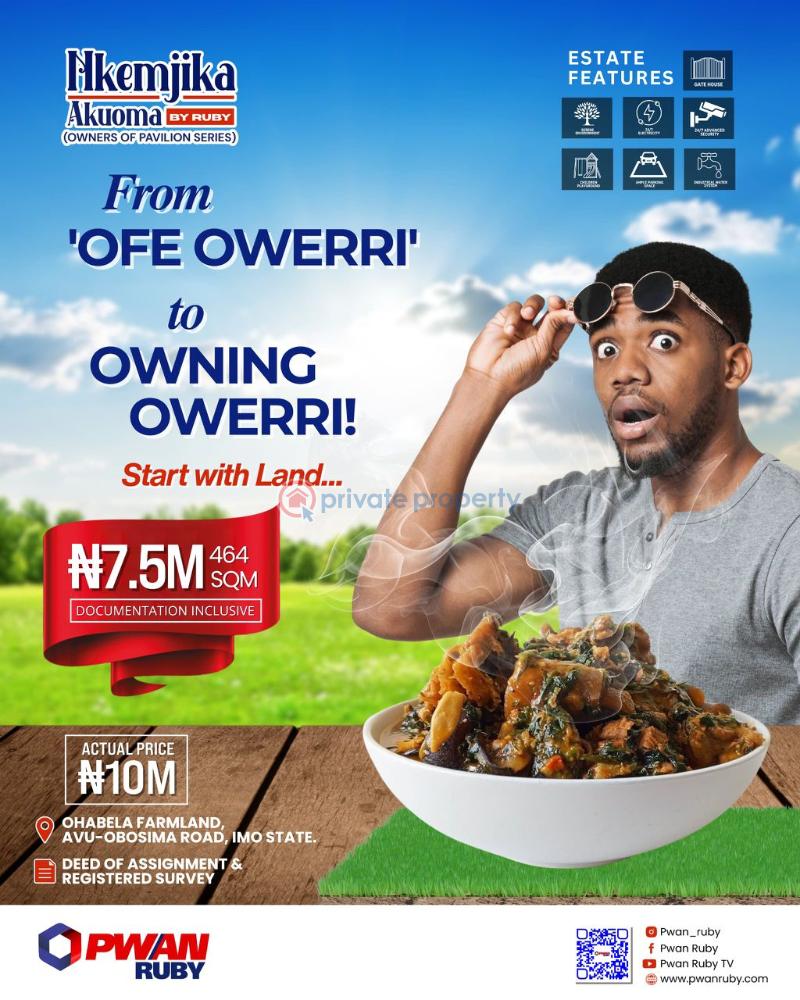 Avu-obosima land for sale - 1 Residential Land For Sale Avu Obosima Owerri Imo - 1