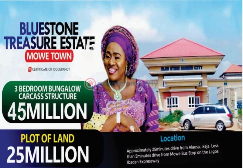 3 bedroom Detached Bungalow For Sale Mowe Ogun area 