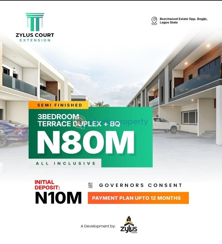 3 bedroom Terraced Duplex For Sale Richland Garden, Bogije Off Lekki Epe Expressway, (omu Resort, •	Eleko Beach, •	Novare Mall•	Coscharis Motors* Corona School) Ibeju-Lekki Lagos - 2