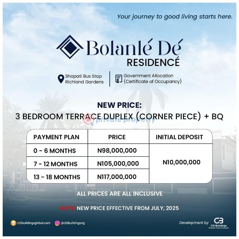 3 bedroom Terraced Duplex For Sale Shapatti Bogije Ibeju-Lekki Lagos - 4