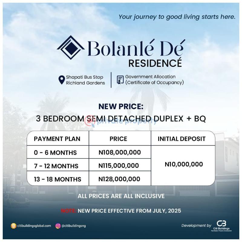 3 bedroom Terraced Duplex For Sale Shapatti, Bogije Ibeju-Lekki Lagos - 3