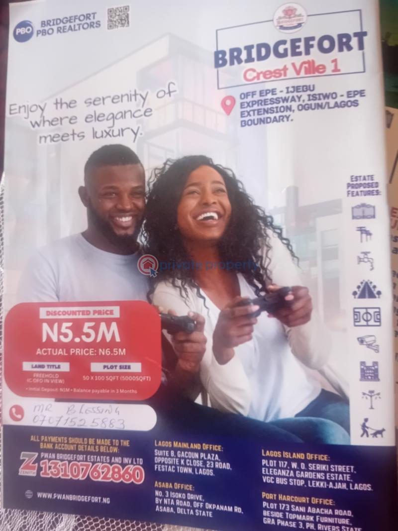 Residential Land For Sale Off Epe Ijebu Expressway, Isiwo Epe Extension, Ogun/lagos Boundary Ijebu Ogun