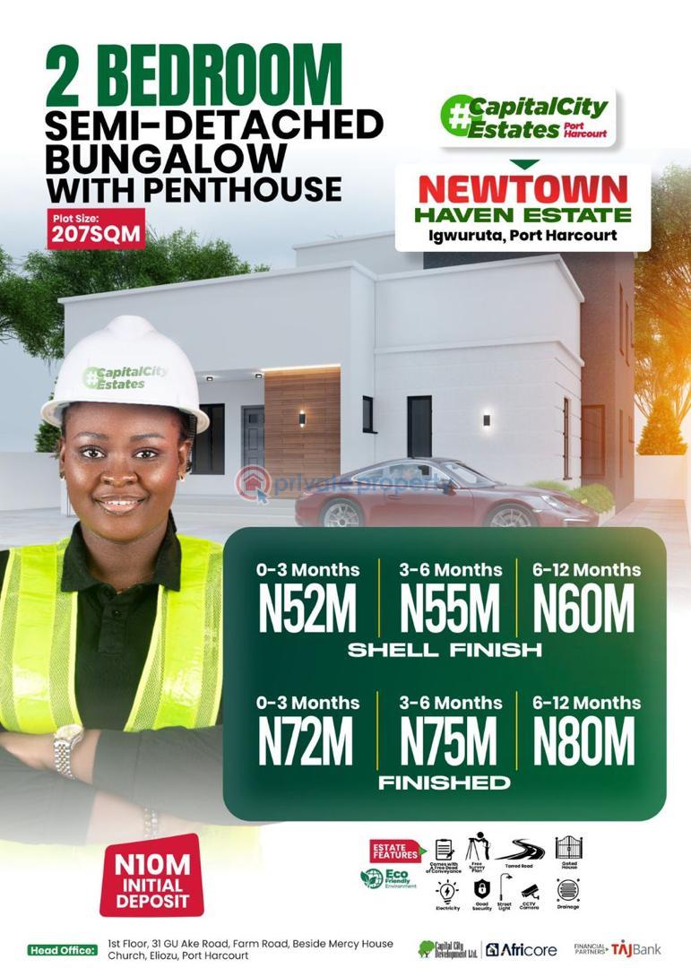 2 bedroom Terraced Bungalow For Sale Newtown Haven Estate In Igwuruta, Port Harcourt Igwurta-Ali Port Harcourt Rivers - 0