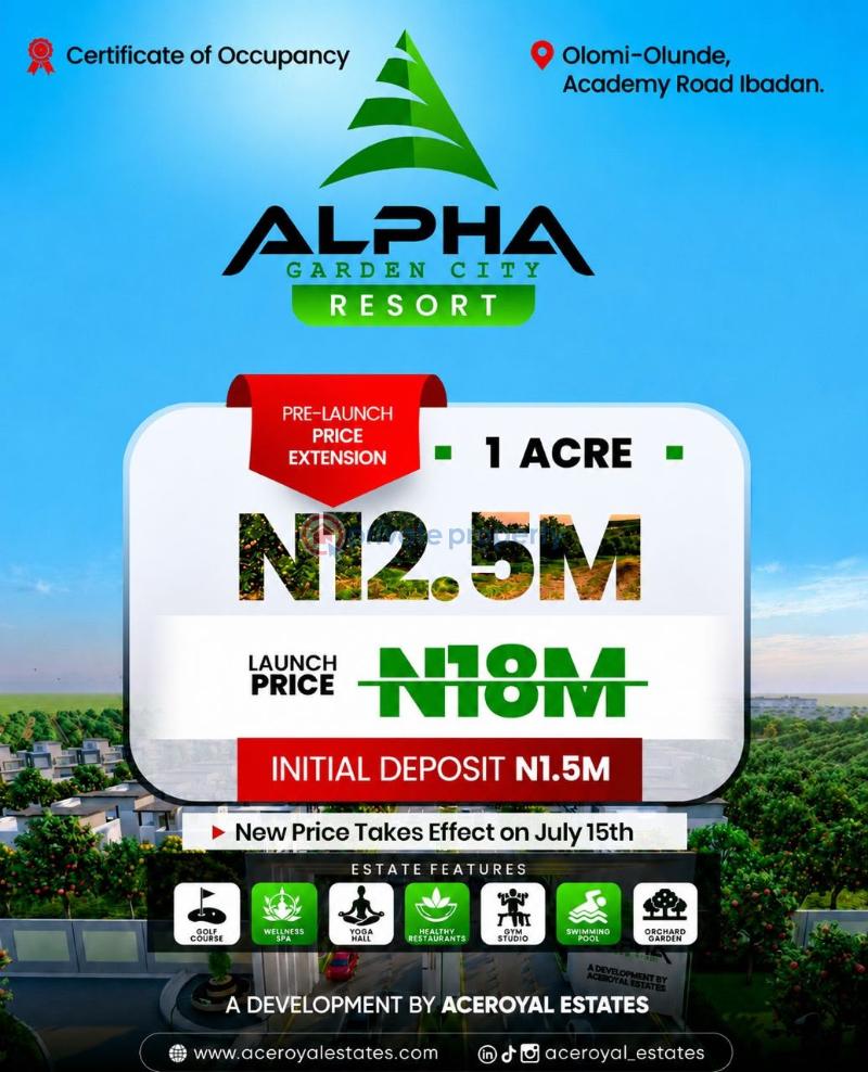 Mixed use Land For Sale Olomi Olunde Academy Road/alpha Garden City Resort/senator Rashidi Ladoja Circular Road Corridor (approx. 4 Minutes Away) Olomi–olunde / Academy Road Oloju Oro Road Oluyole Local Government Area Axis New Garage Roundabout / Junction Oluyole Modern Ma Ibadan Oyo - 1