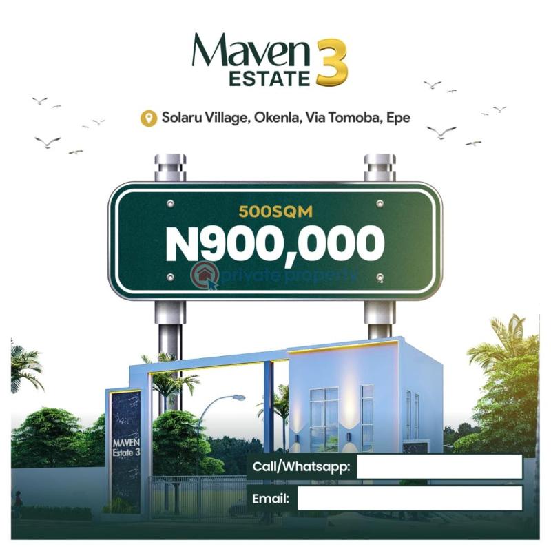 Mixed use Land For Sale Maven Estate Phase 3 Is Situated In A Prestigious Community Area Of Solaru, Okenla ,tomoba, Epe. Epe Lagos