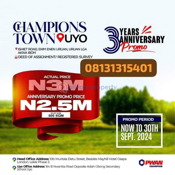 Mixed use Land For Sale Ishiet Road Ekim Enen Uruan Uruan Akwa Ibom