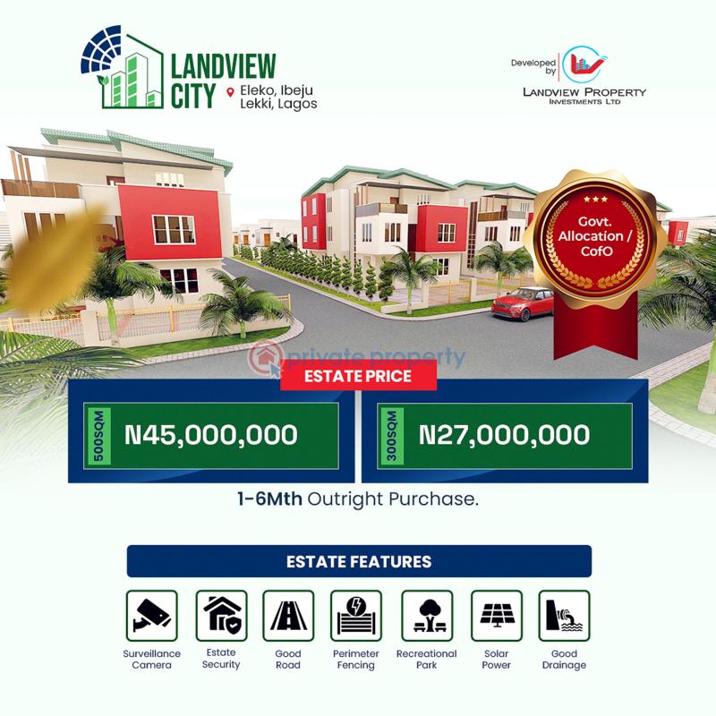 Residential Land For Sale Landview City Estate Eleko Ibejulekki. Behind Amen Estate Phase2, Deposit 5million To Buy Land Here. Buy Now For 40m Instead Of 45m. Promo End 31st May. Eleko Ibeju-Lekki Lagos