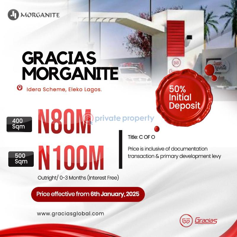 Residential Land For Sale Gracias Morganite Estate, Before Eleko Junction Eleko Ibeju-Lekki Lagos