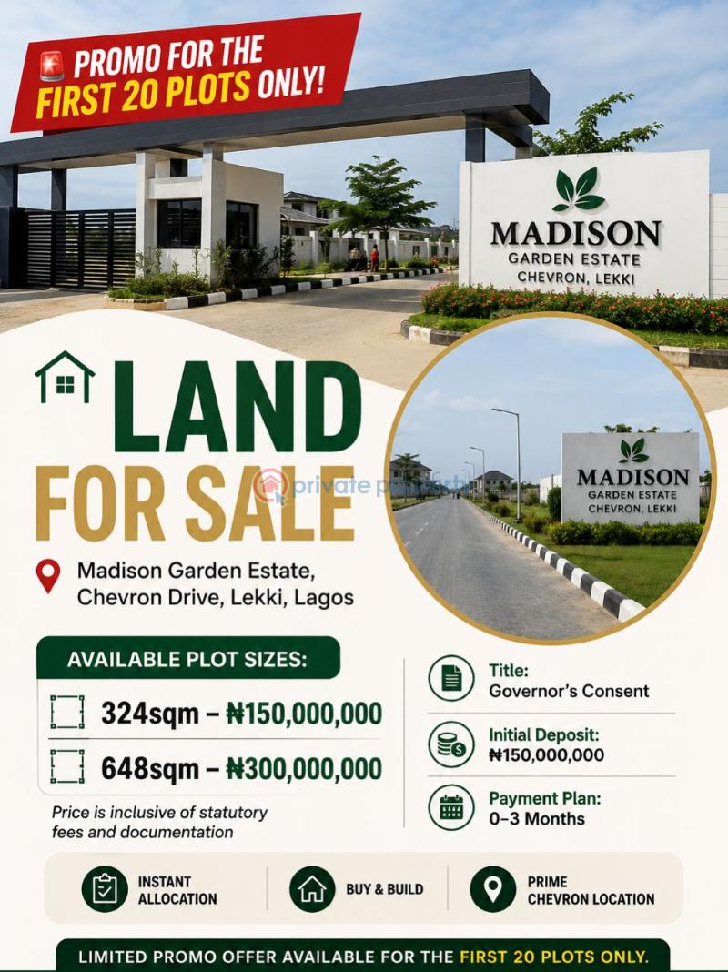 Residential Land For Sale Madison Garden Estate Chevron Drive Lekki Lagos - 1