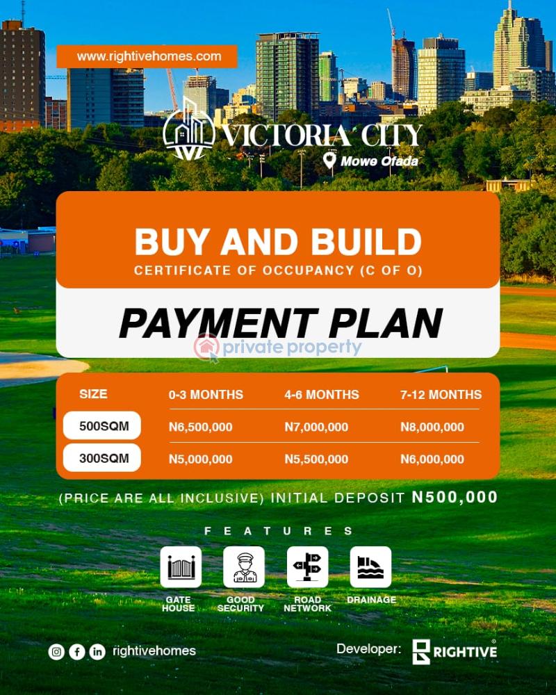 Land For Sale Mowe Ofada. Obafemi Owode Ogun - 1