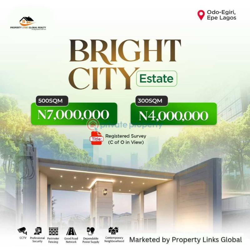Residential Land For Sale Bright City Estate At Odo Egiri Epe Lagos - 0