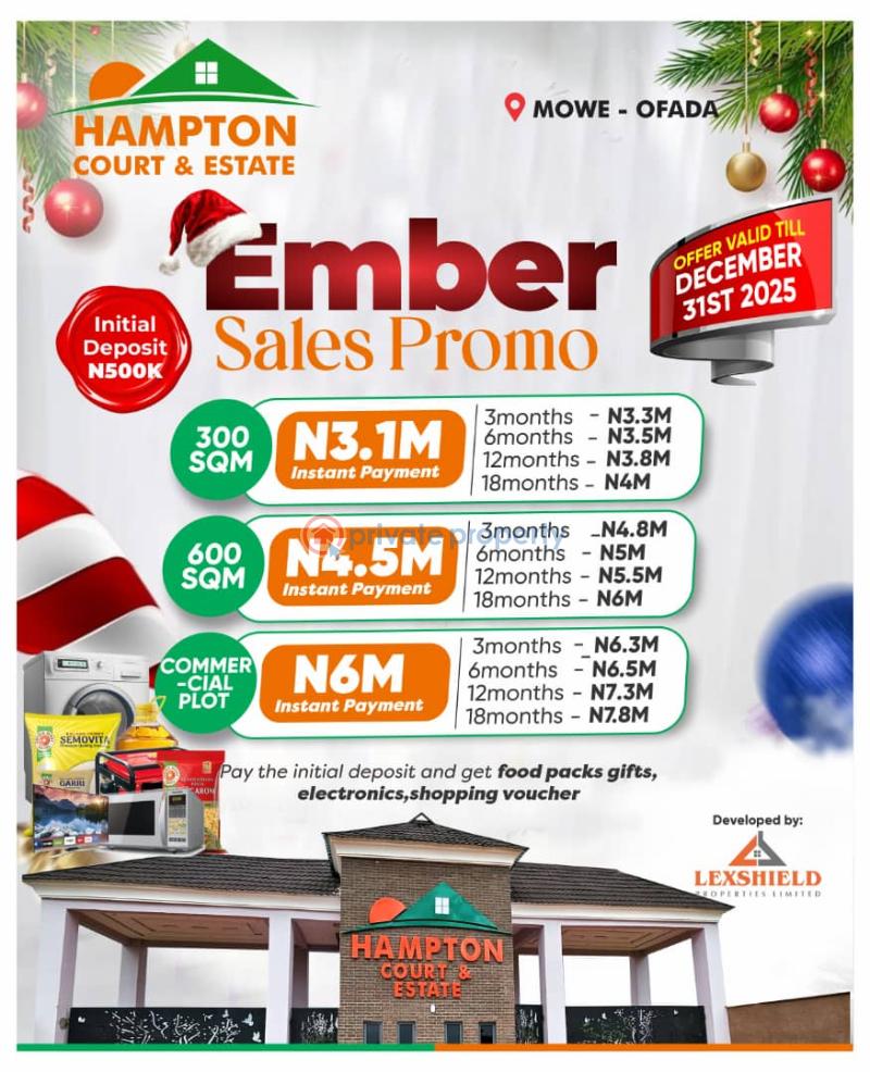 Residential Land For Sale Mowe Ofada Ogun area 