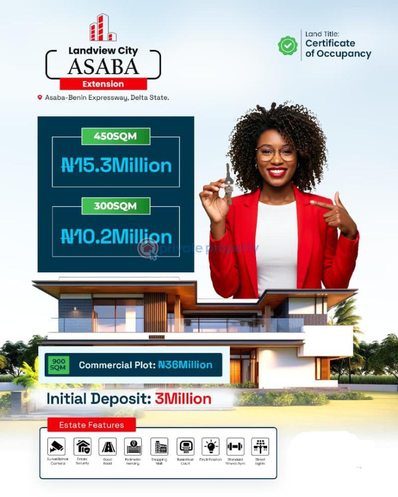 Residential Land For Sale *✨ Landview City Extension Asaba – Your Golden Investment Opportunity! ✨* Looking For Land With Prime Location And Guaranteed Value Appreciation? 🌟 Landview City Extension, Asaba Offers You The Perfect Blend Of Accessibility, Security, And Growth Potent Asaba Delta - 0