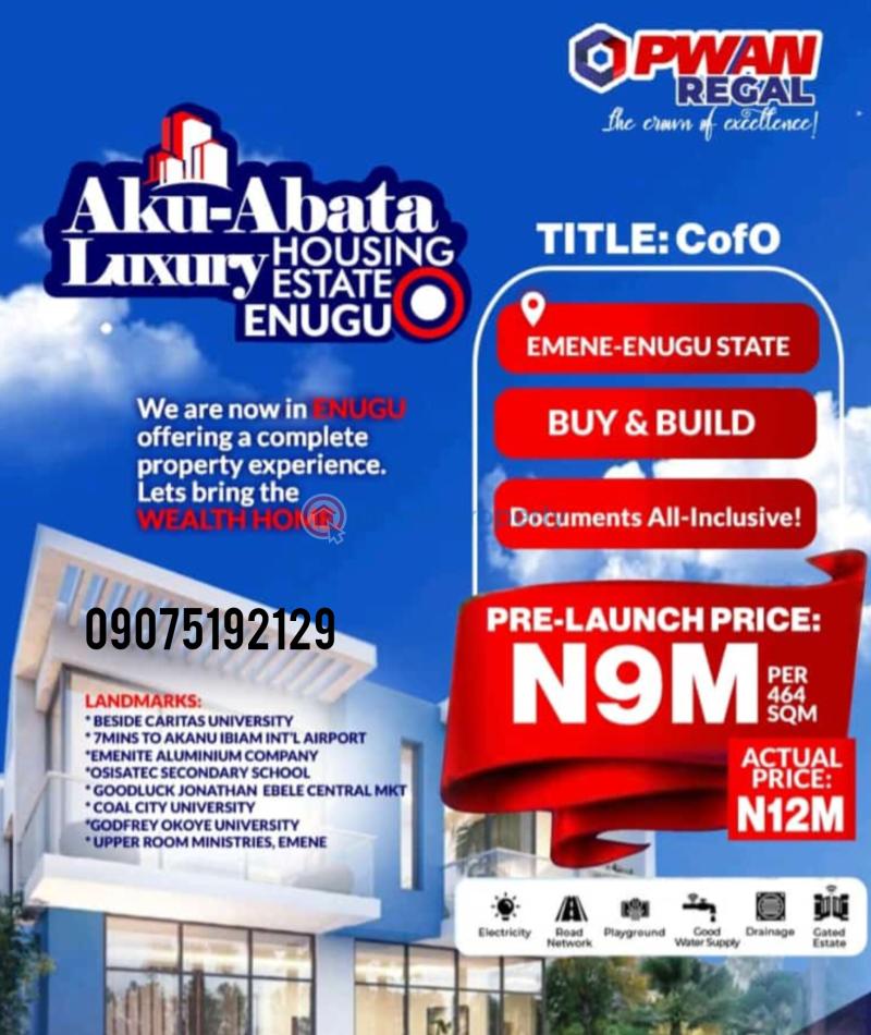 Land For Sale Emene Enugu Suburb Enugu Area 