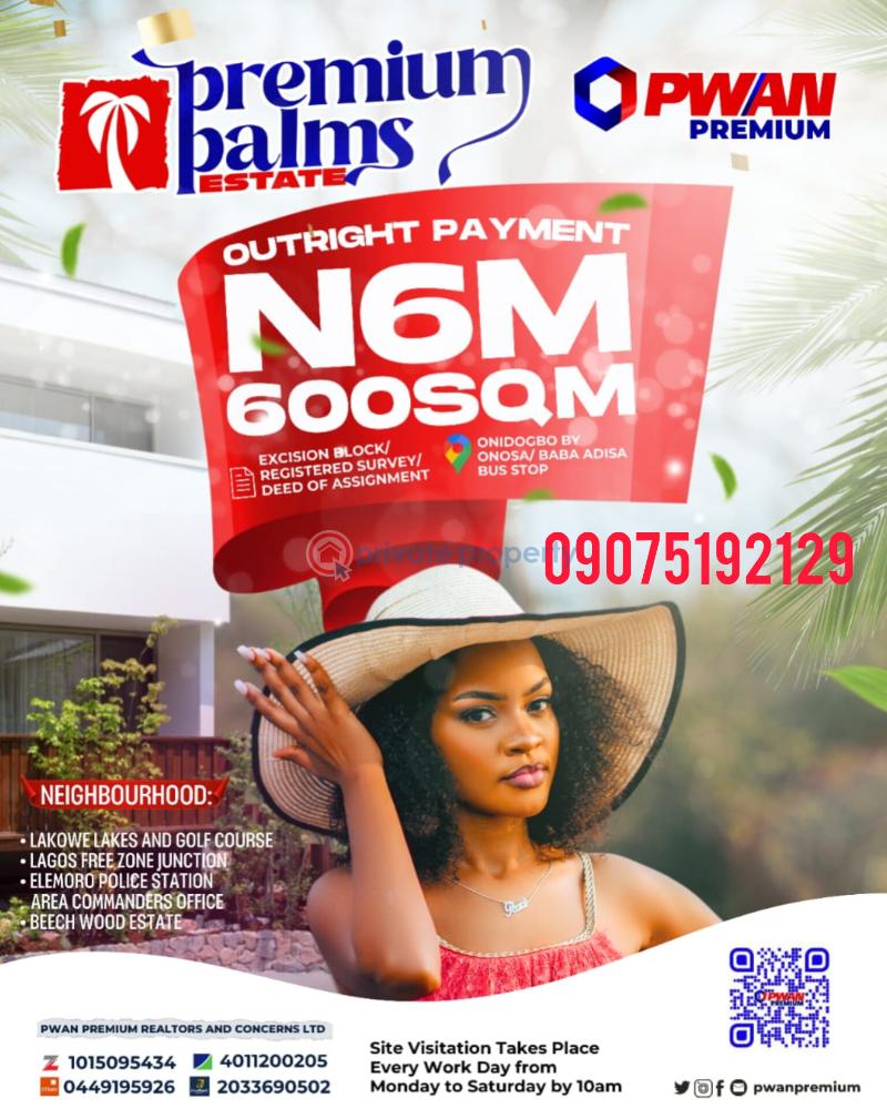 Land For Sale Onidogbo By Onosa/ Baba Adisa Bus Stop Ibeju Lekki Ibeju-Lekki Lagos