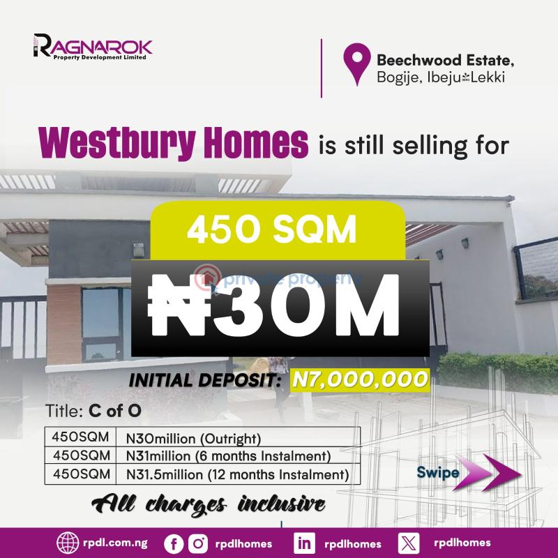 Residential Land For Sale The Westbury Estate Bogije Bogije Sangotedo Lagos - 0