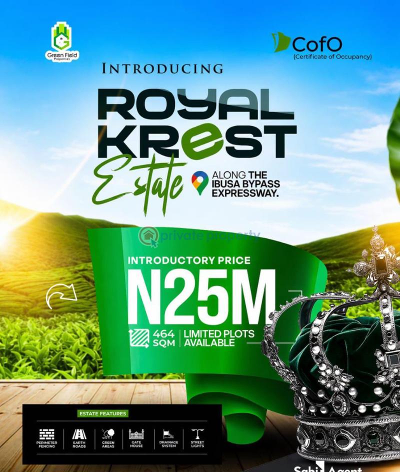 Residential Land For Sale Royal Krest Estate* * Beside The Chinese Construction Company. * Asaba Delta - 0