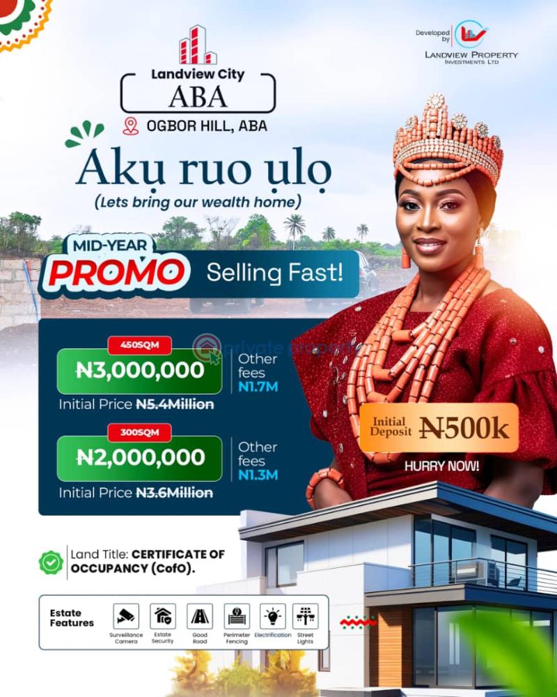 Buy and build land with c of o in a prestigious location - 2 Residential Land For Sale Landview City Located At Ogbor Hill, Aba, Abia  - 2