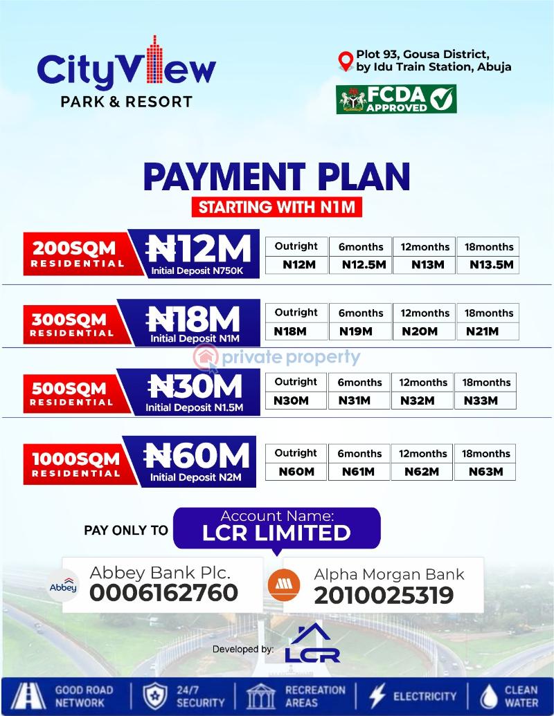 Land For Sale City View Park & Resort, Gousa District, Abuja Abuja Phase 1  - 0