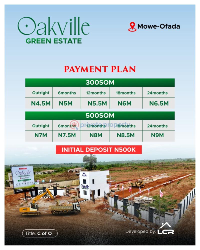 Residential Land For Sale Oakville Green Estate Mowe Ogun area  - 1