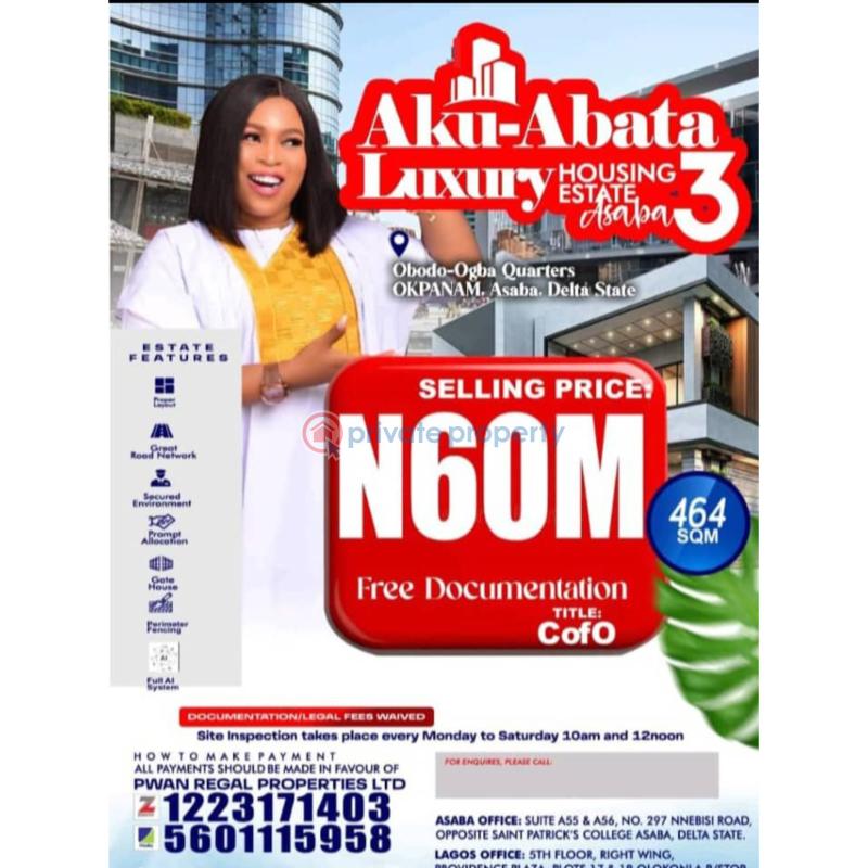 Mixed use Land For Sale Obodo Ogba Quarters Okpanam. Asaba Delta