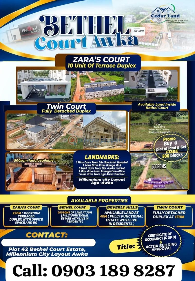 Residential Land For Sale 1 Minute From Ikenga Mall (market Square). 5 Minutes To Eke Awka Market Awka South Anambra