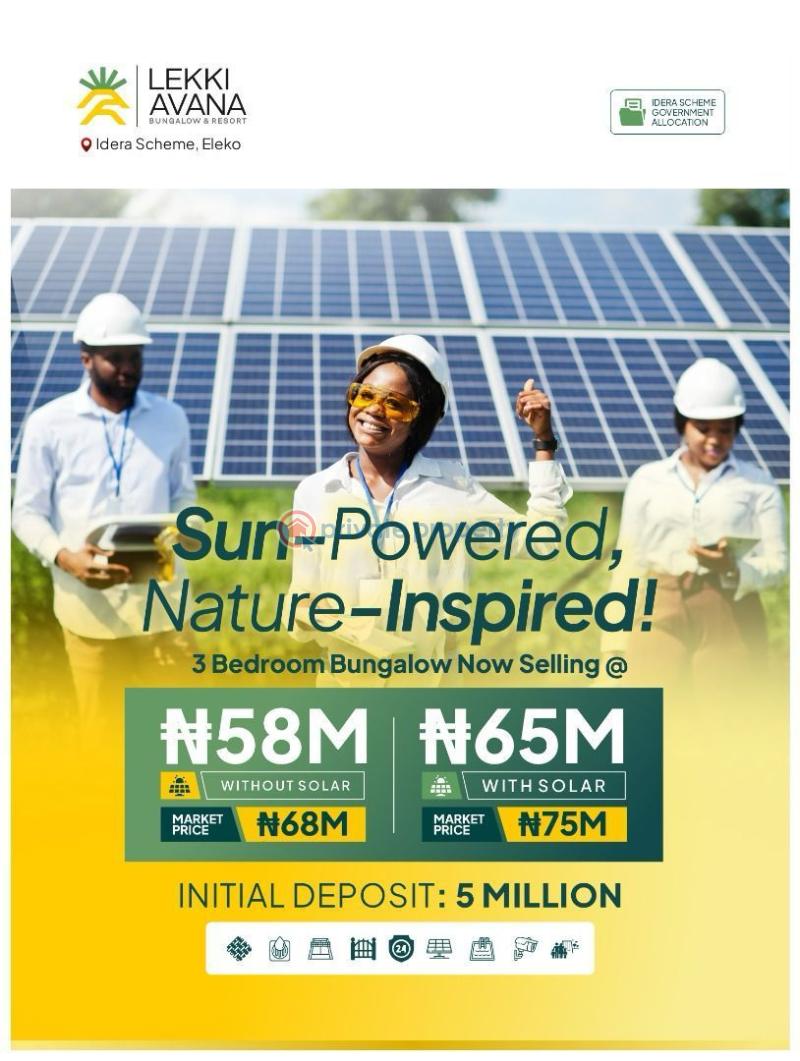 3 bedroom Detached Bungalow For Sale Eleko Ibeju-Lekki Lagos - 1