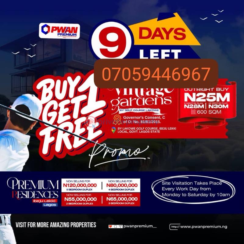 Mixed use Land For Sale By Lakowe Golf Course Ibeju-Lekki Lagos