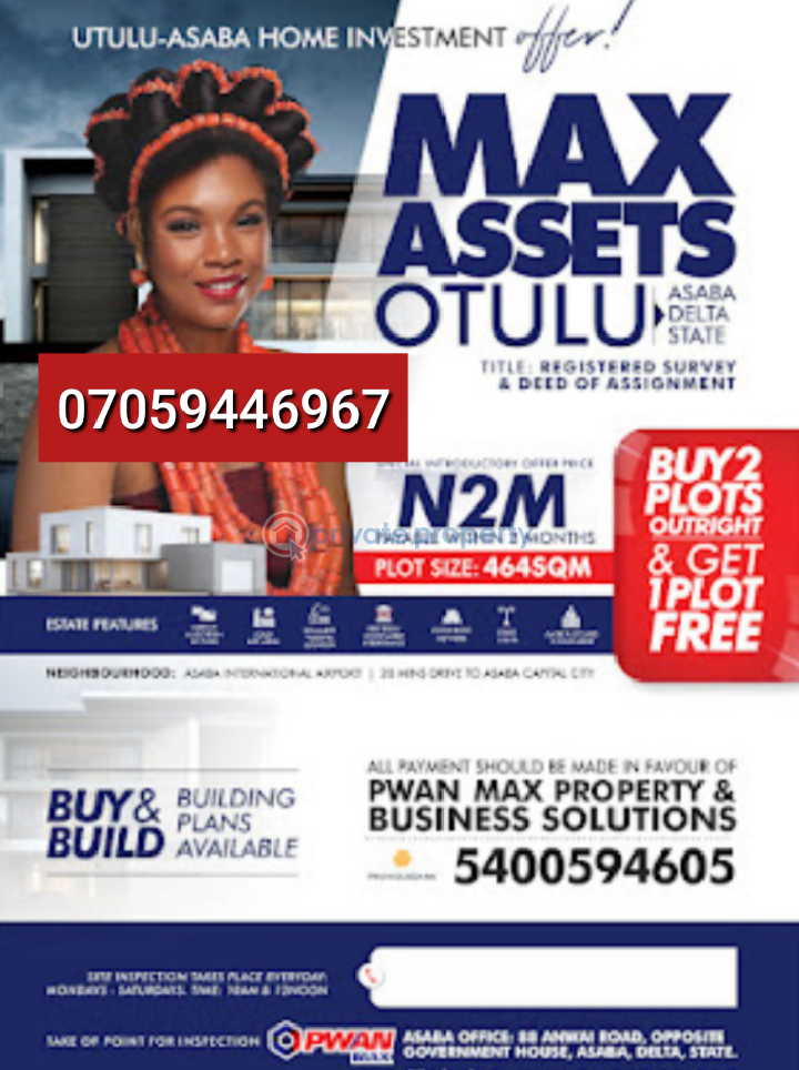 For sale Land Otulu Asaba Delta State Asaba Delta (PID 9PYLFG