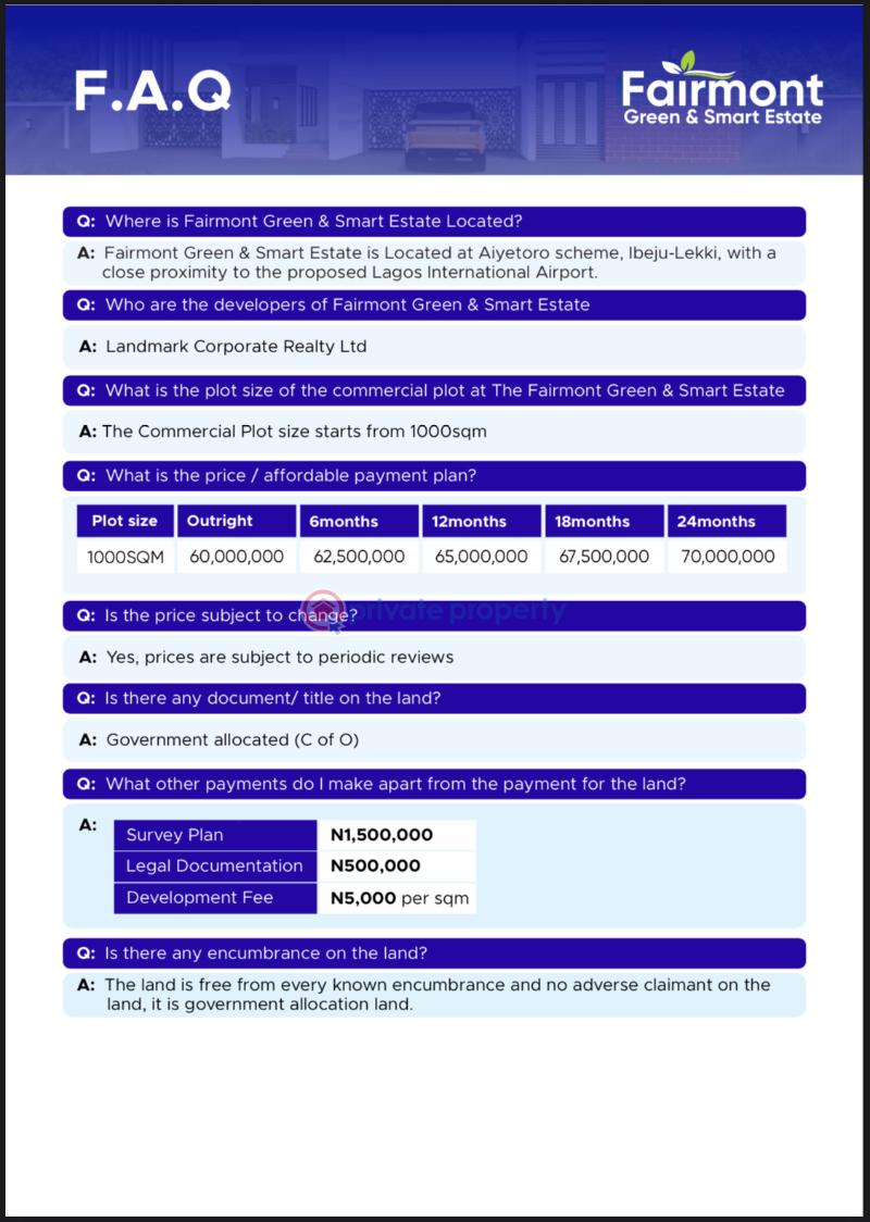 Land For Sale Ibeju Lekki, Estate Is 3 Minutes Drive From The Lekki Epe Express Way And It’s Very Close To The New Airport. Lagos Island  - 2