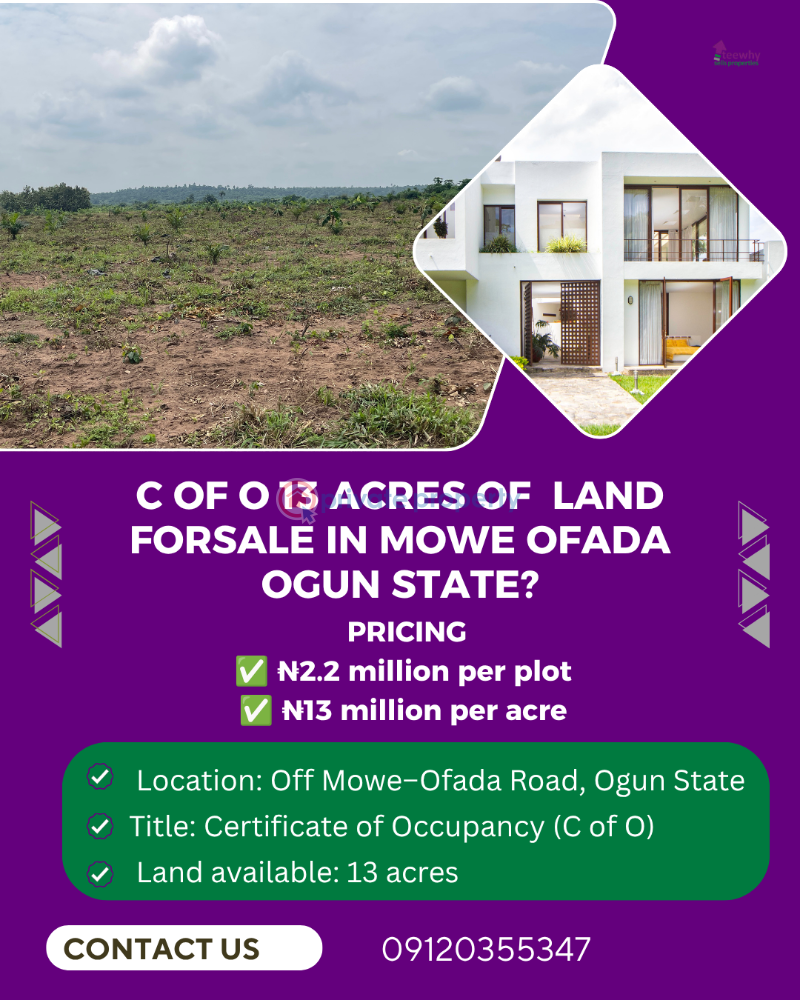 Mixed use Land For Sale Mowe Ofada Ofada Ogun area 