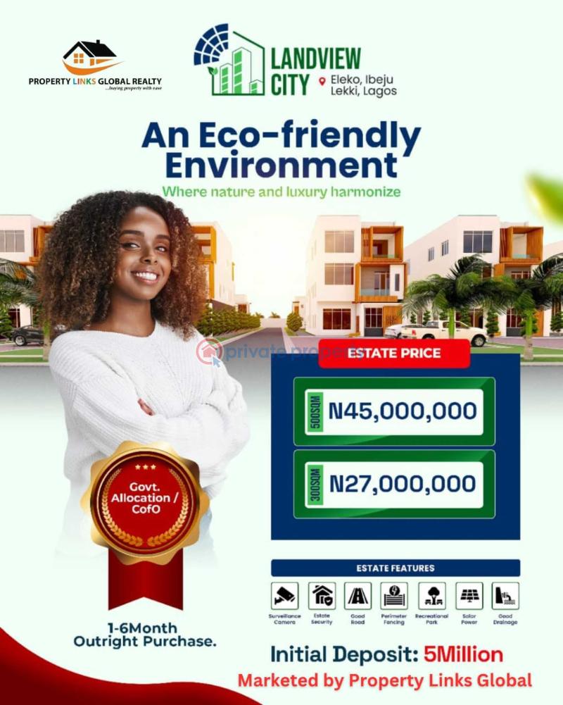Land For Sale Landview City Estate In Eleko Close To Amen Estate And Pan Atlantic University With Lekki Seaport Eleko Ibeju-Lekki Lagos