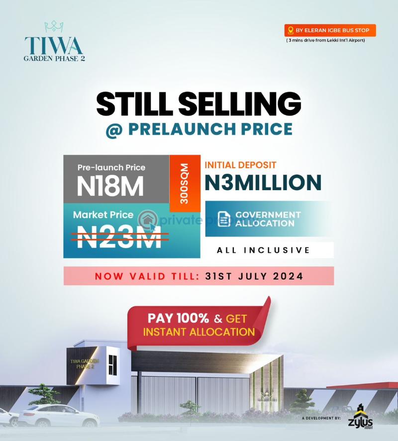 Residential Land For Sale Tiwa Gardens Estate, Itunu Residential Estate, Alaro City, New International Airport. Eleran Igbe Ibeju-Lekki Lagos - 1