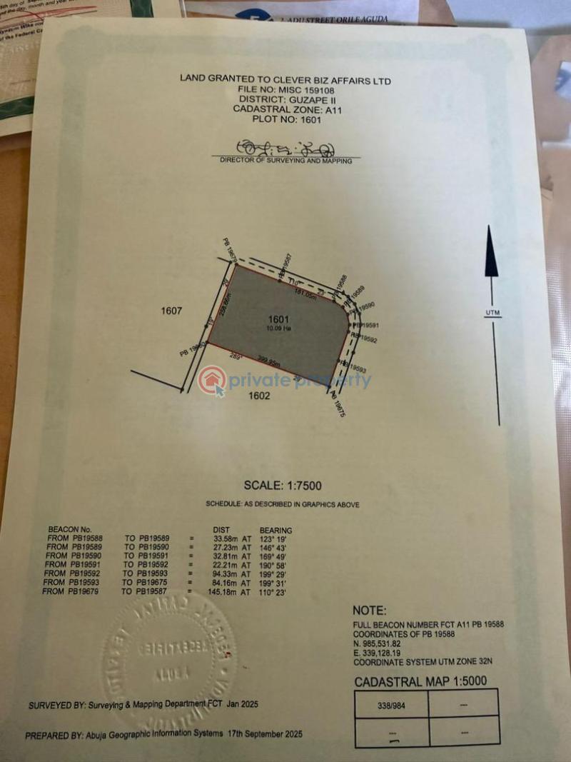 C of o Mixed use Land For Sale Guzape 2 Guzape Abuja Phase 1